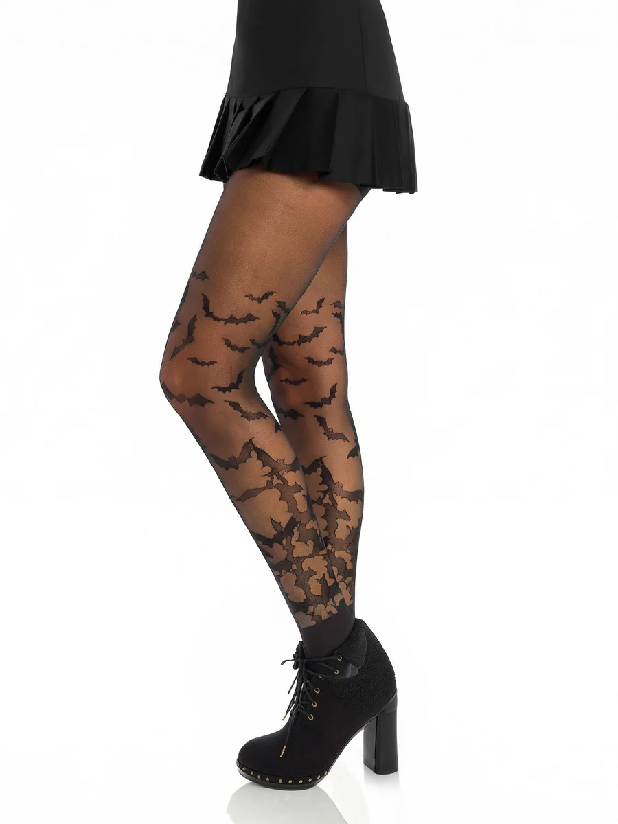 USA Only - Bat Wing Sheer Tights Black (OS)
