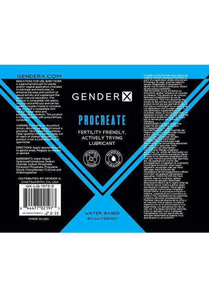 Gender X Procreate Fertility Friendly Lube