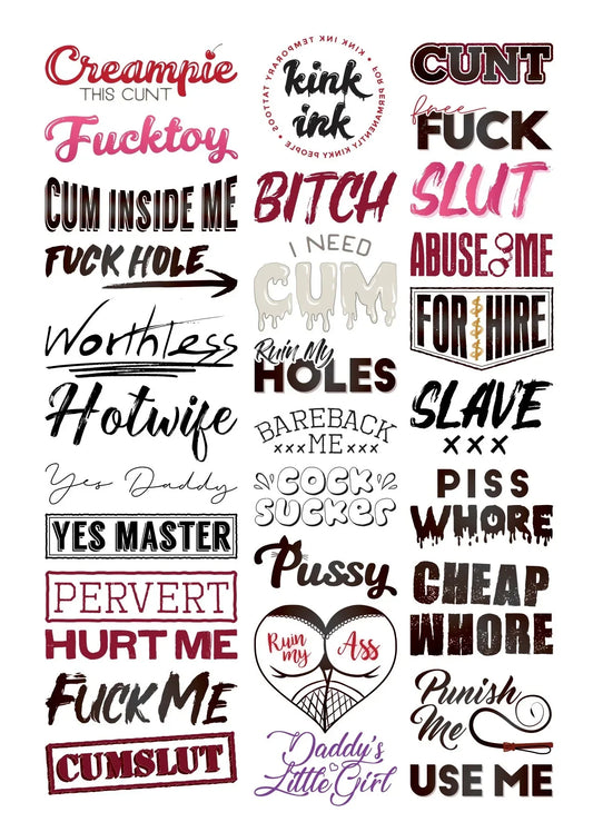 Hardcore Words and Phrases (Mega Sheet #1) - Puppy's Aesthetics