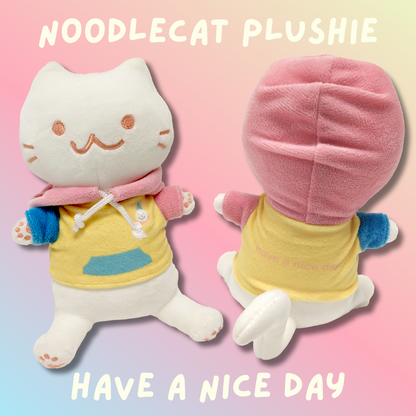 Noodlecat Plushie with Removable Pastel Clown Hoodie