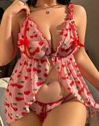 Flirty Plus Size Mesh Babydoll Chemise