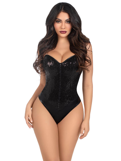 USA Only - Sequin Bodysuit - Black (Large)
