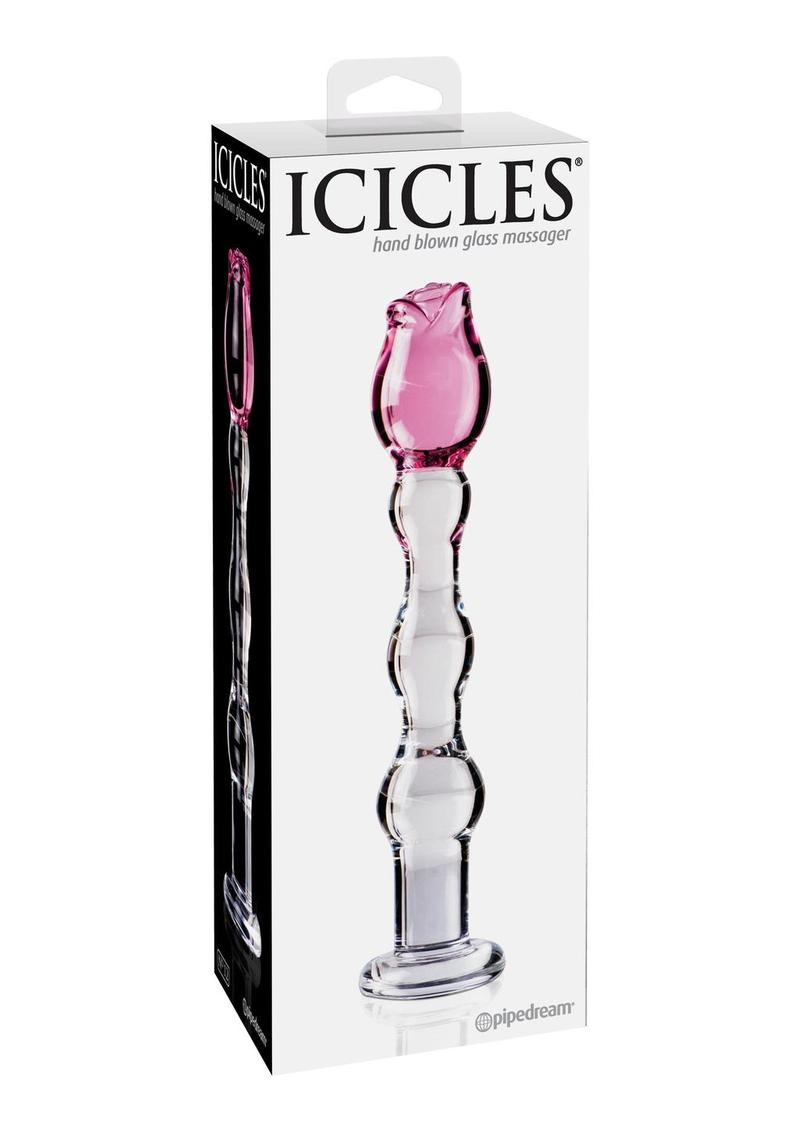 Icicles Rose Hand Blown Glass Massager