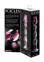 Icicles Rose Hand Blown Glass Massager