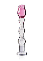 Icicles Rose Hand Blown Glass Massager