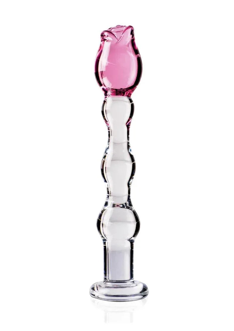 Icicles Rose Hand Blown Glass Massager - Puppy's Aesthetics