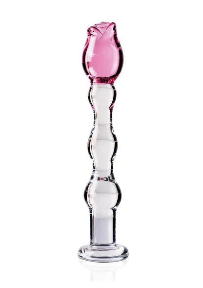 Icicles Rose Hand Blown Glass Massager - Puppy's Aesthetics