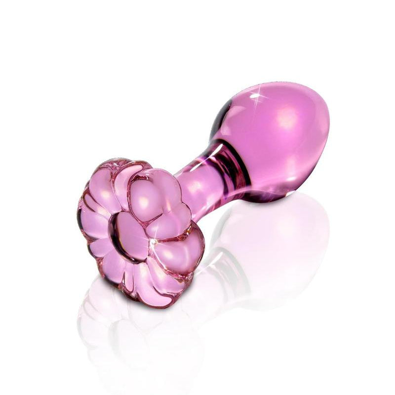 Icicles Flower Shaped Glass Anal Plug