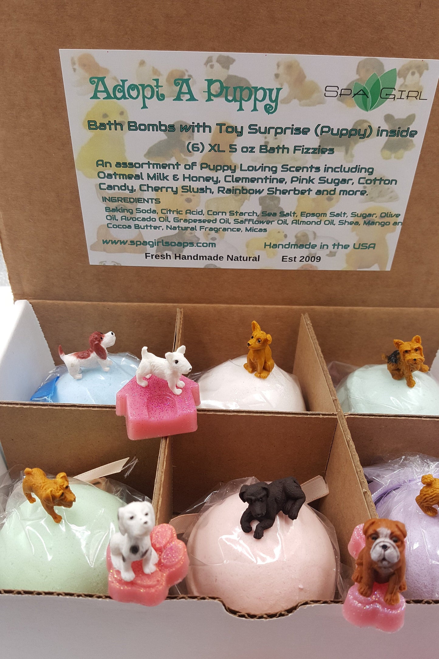 Adopt-a-Puppy Surprise Bath Bomb Gift Set (6 Pack)