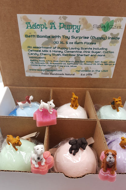 Adopt-a-Puppy Surprise Bath Bomb Gift Set (6 Pack)