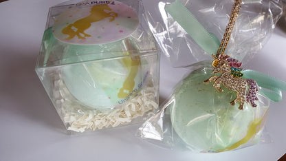 Crystal Unicorn Bath Bomb & Jewelry Gift Set (5 oz)