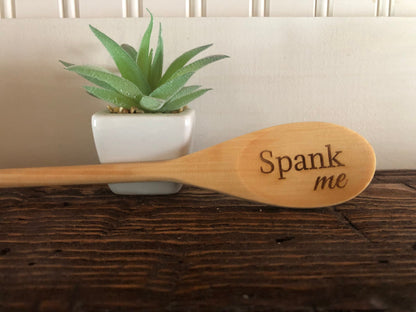 Spank Me Engraved Wood Spoon - 12 inch length