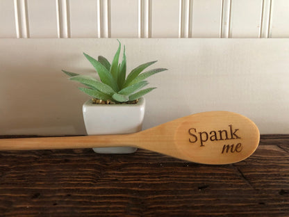 Spank Me Engraved Wood Spoon - 12 inch length
