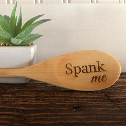 Spank Me Engraved Wood Spoon - 12 inch length