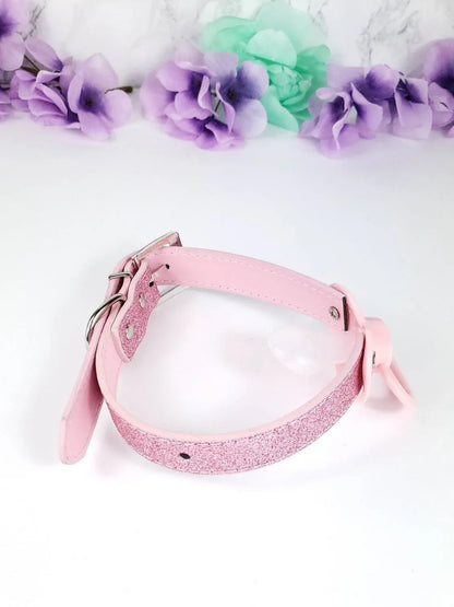 Sissy Adult Pink Glitter Pacifier Gag - Puppy's Aesthetics