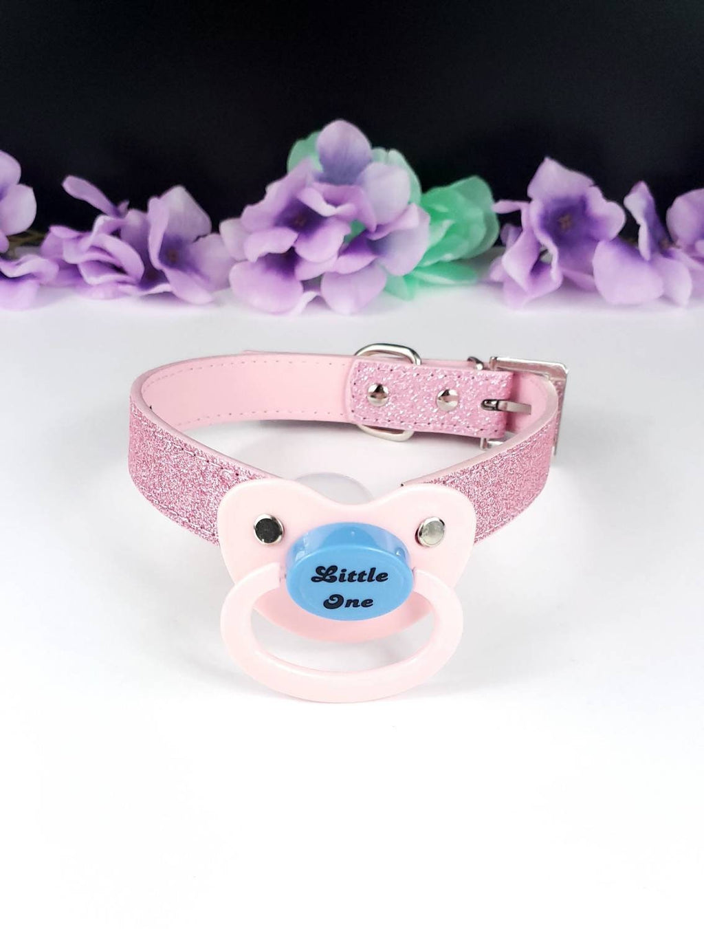 Little One Pink Glitter Pacifier Gag