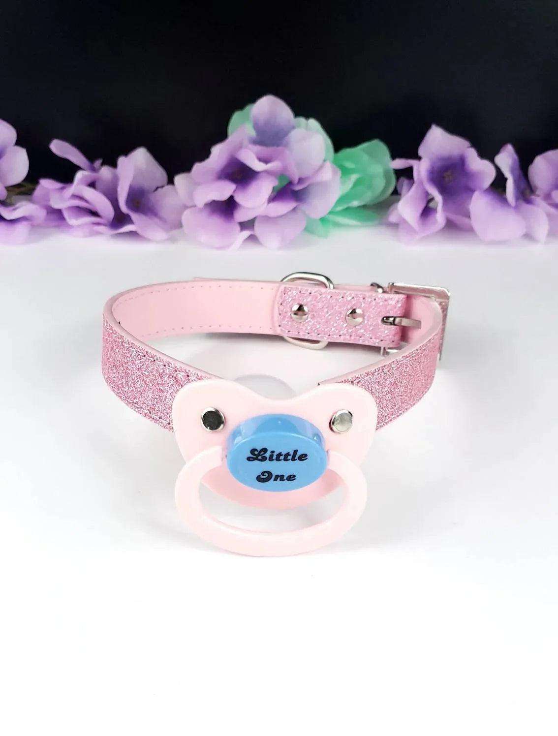 Little One Pink Glitter Pacifier Gag - Puppy's Aesthetics