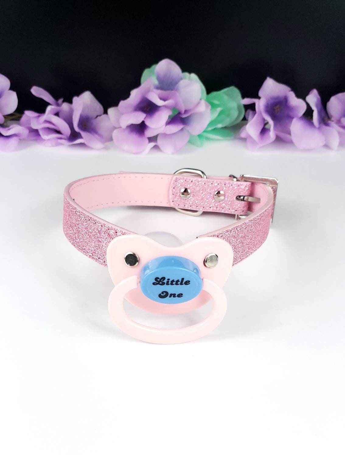 Little One Pink Glitter Pacifier Gag