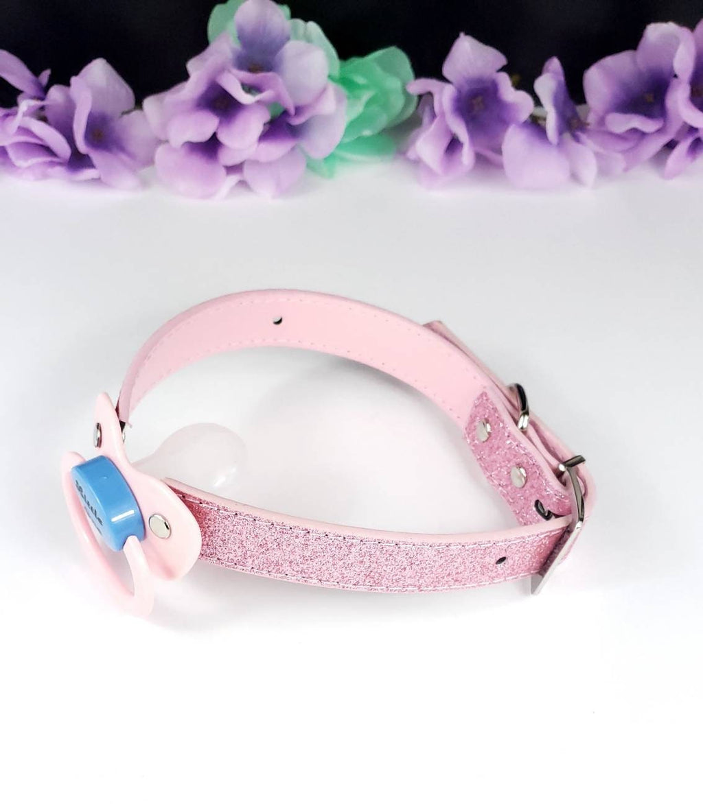 Little One Pink Glitter Pacifier Gag