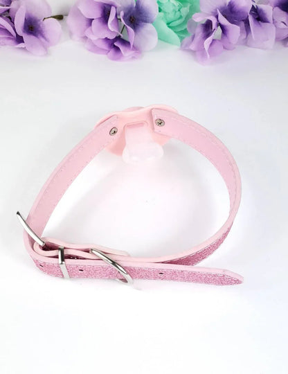 Quiet Time Pink Glitter Pacifier Gag - Puppy's Aesthetics