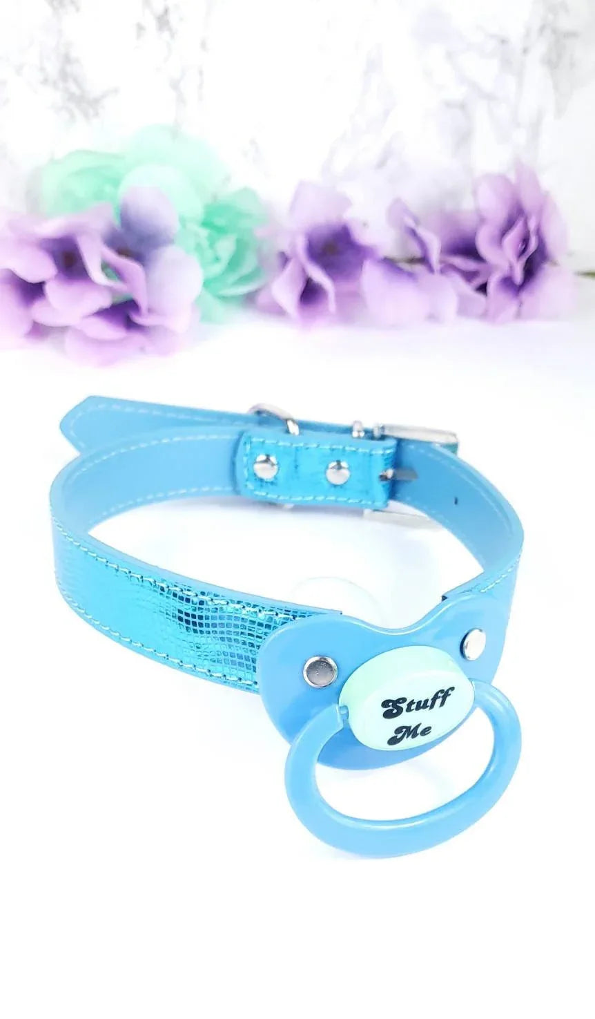 Stuff Me Blue Adult Pacifier Gag - Puppy's Aesthetics