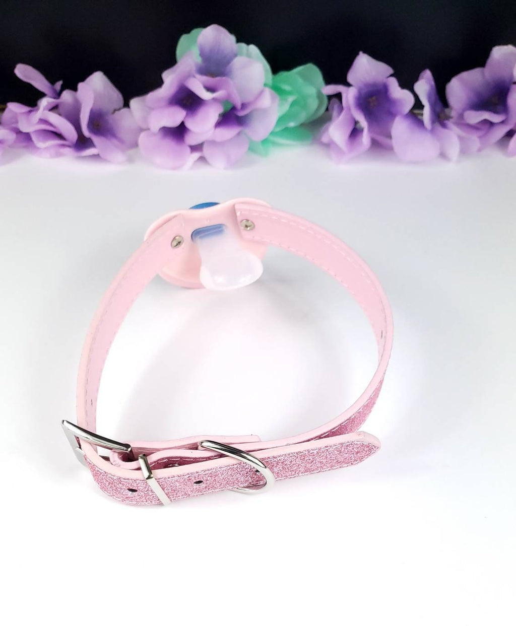 Little One Pink Glitter Pacifier Gag