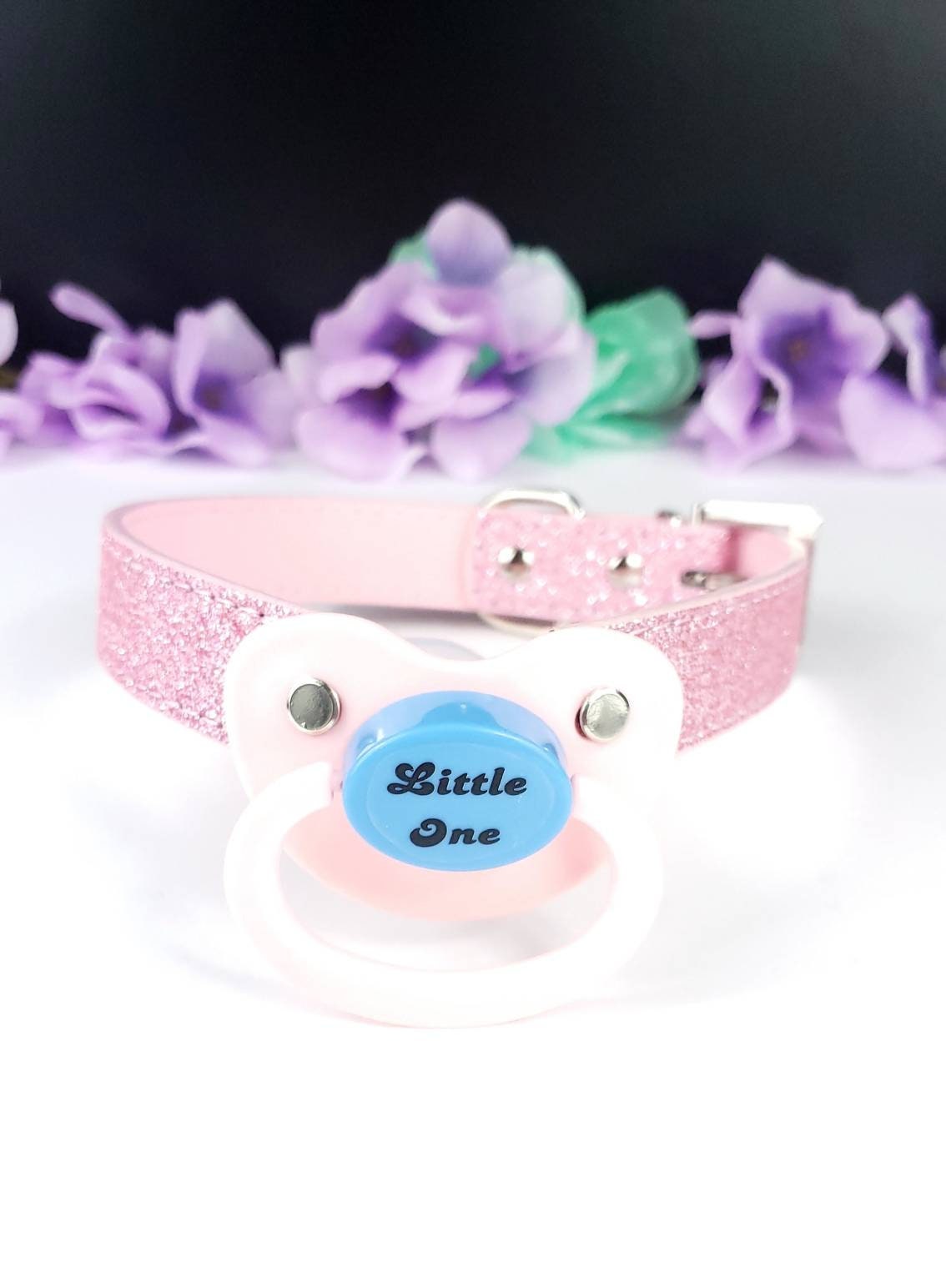 Little One Pink Glitter Pacifier Gag