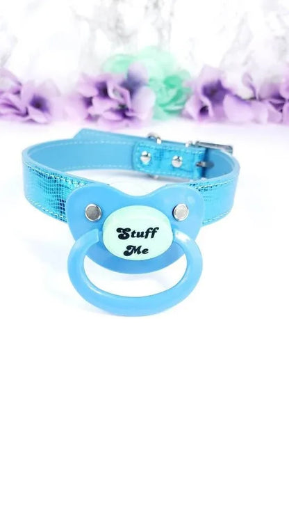Stuff Me Blue Adult Pacifier Gag - Puppy's Aesthetics
