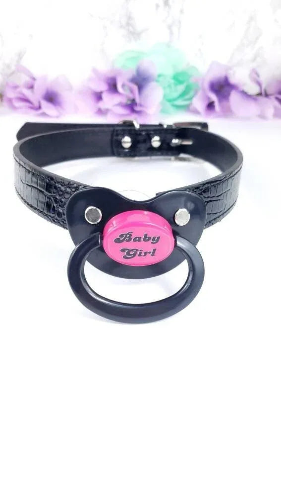 Baby Girl Black Pacifier Gag - Puppy's Aesthetics