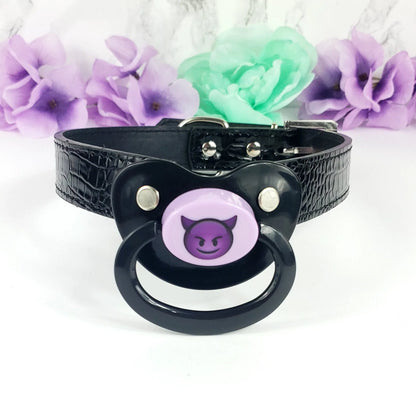 Devil Emoji Black Pacifier Gag - Puppy's Aesthetics