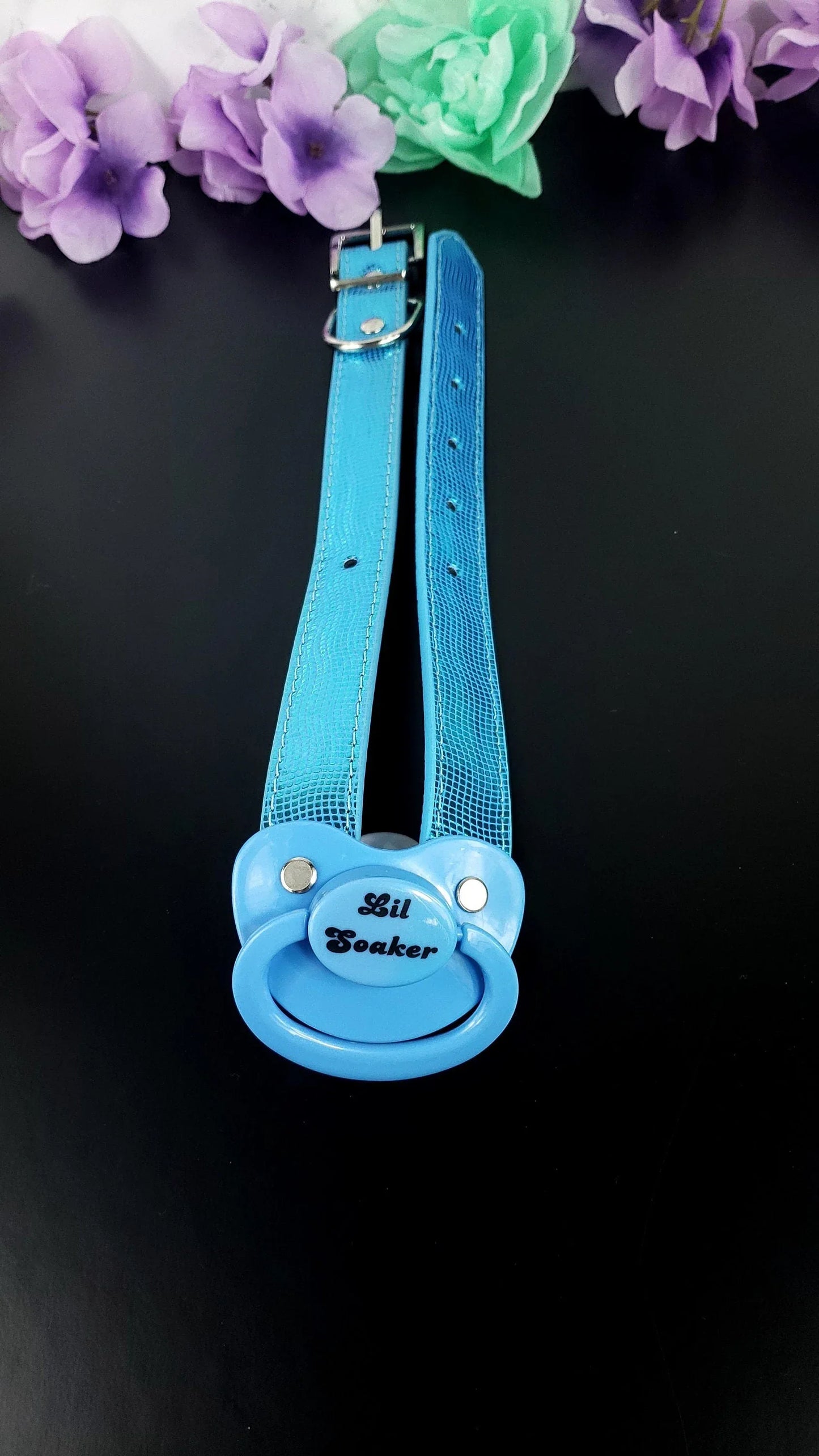 Lil Soaker Blue Pacifier Gag - Puppy's Aesthetics