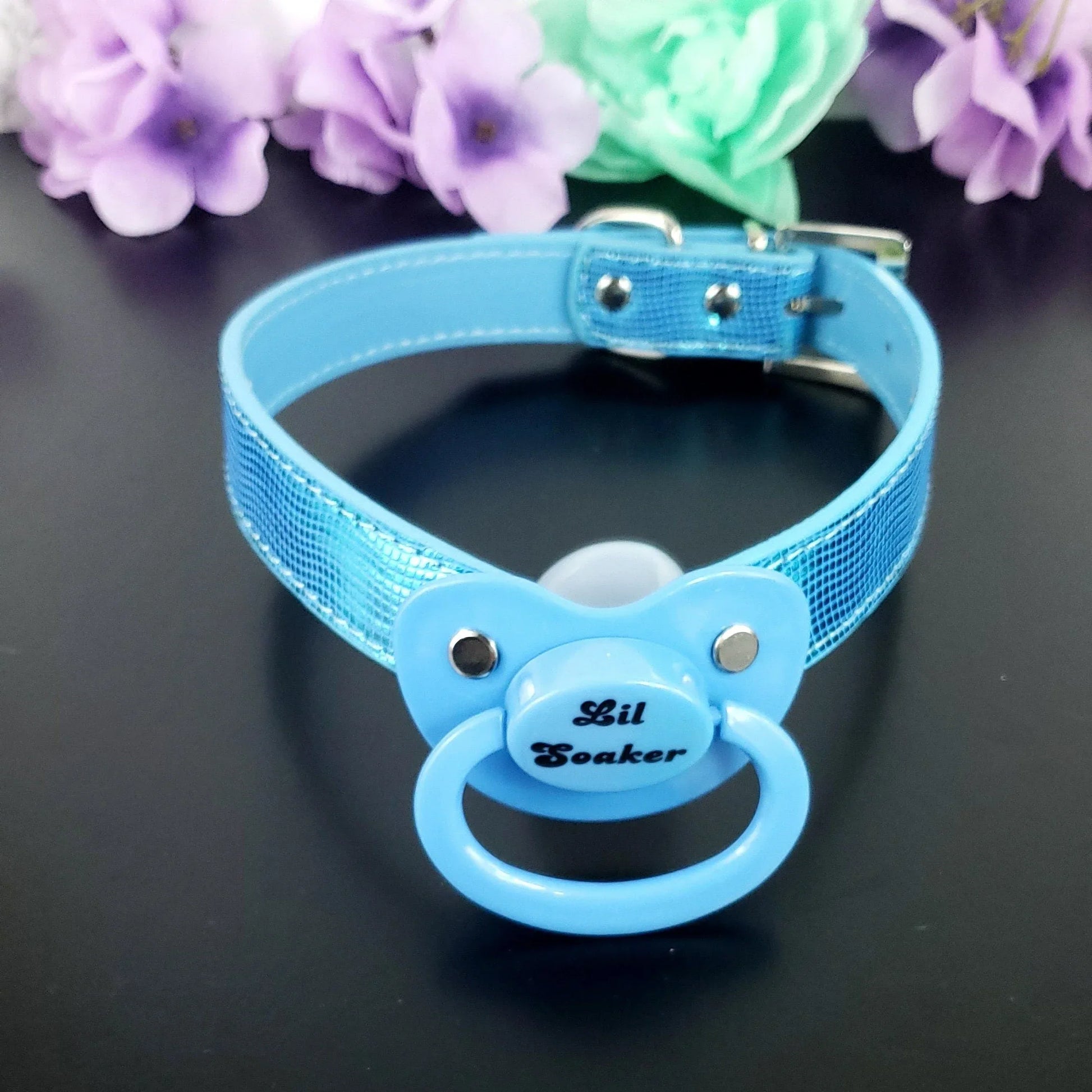 Lil Soaker Blue Pacifier Gag - Puppy's Aesthetics