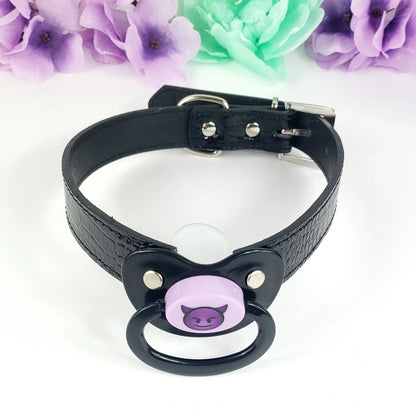Devil Emoji Black Pacifier Gag - Puppy's Aesthetics