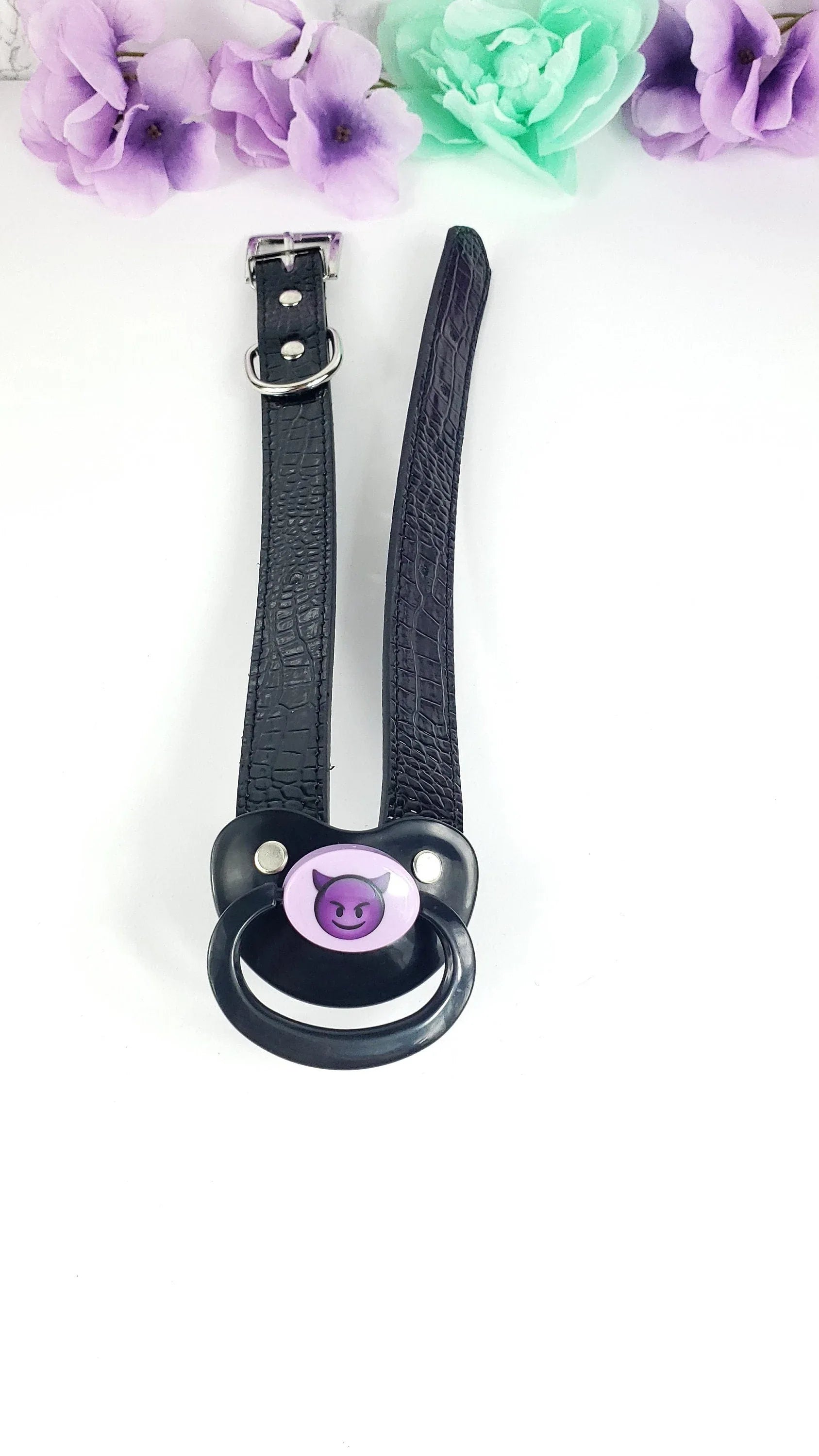 Devil Emoji Black Pacifier Gag - Puppy's Aesthetics