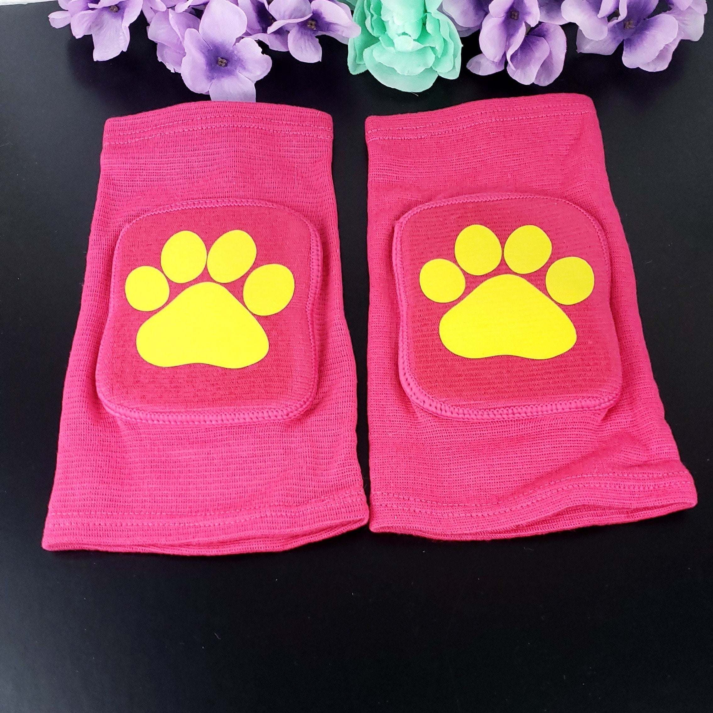 Hot Pink Paw Knee Pads