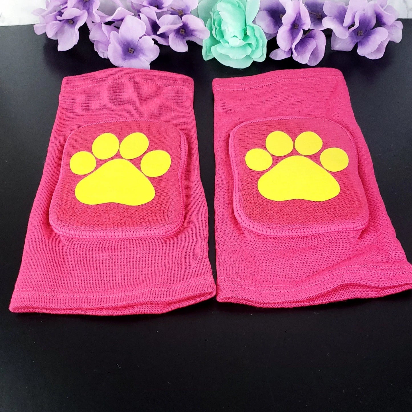 Hot Pink Paw Knee Pads - Puppy's Aesthetics