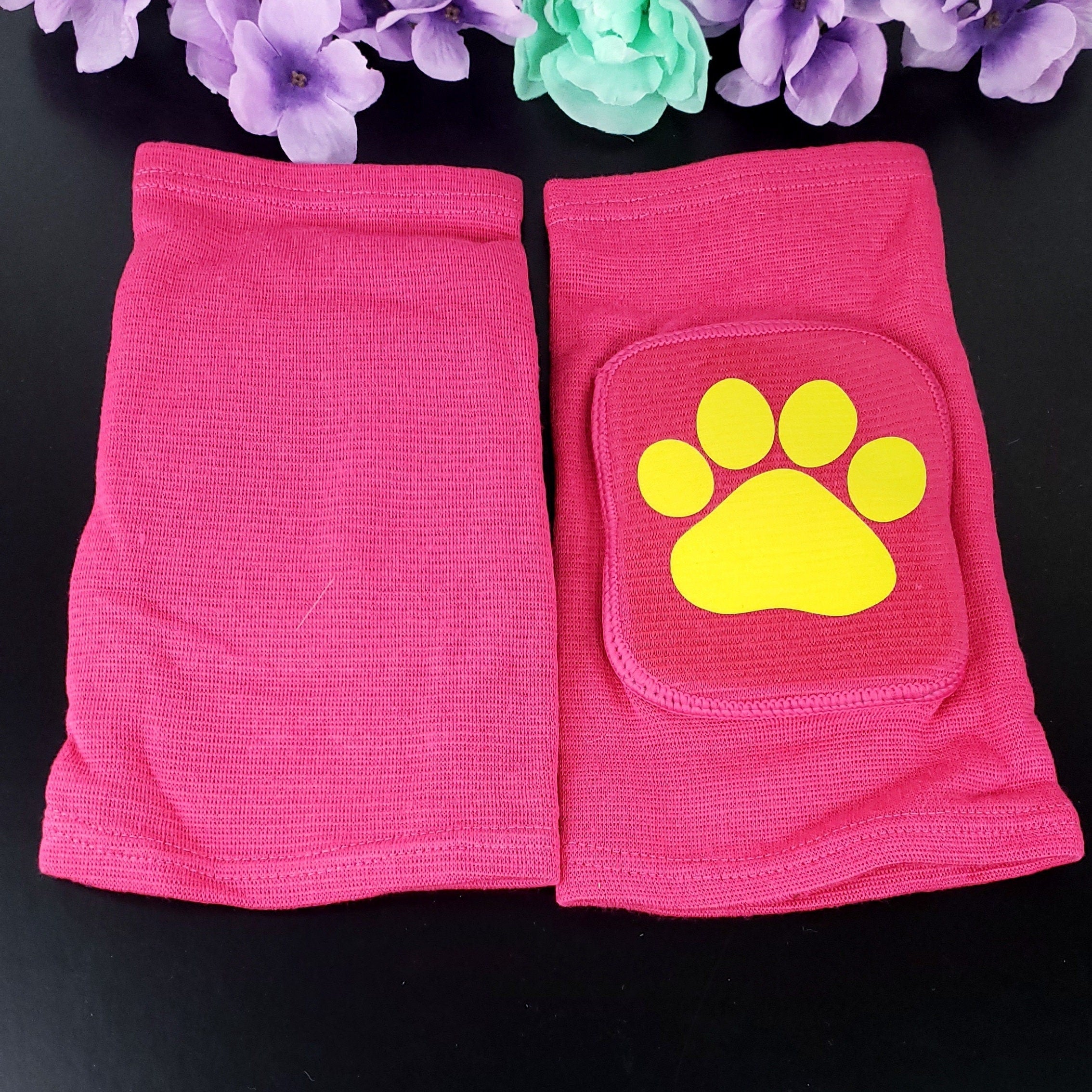Hot Pink Paw Knee Pads