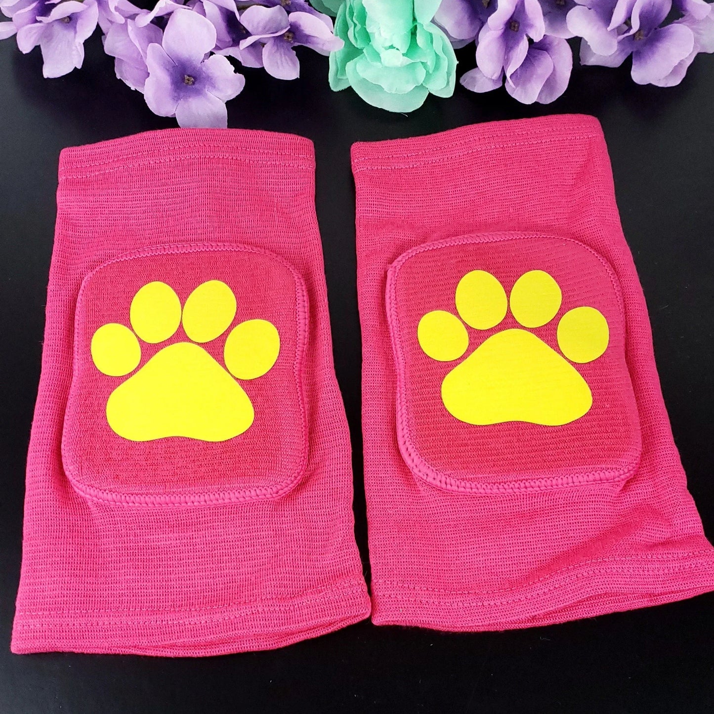 Hot Pink Paw Knee Pads - Puppy's Aesthetics