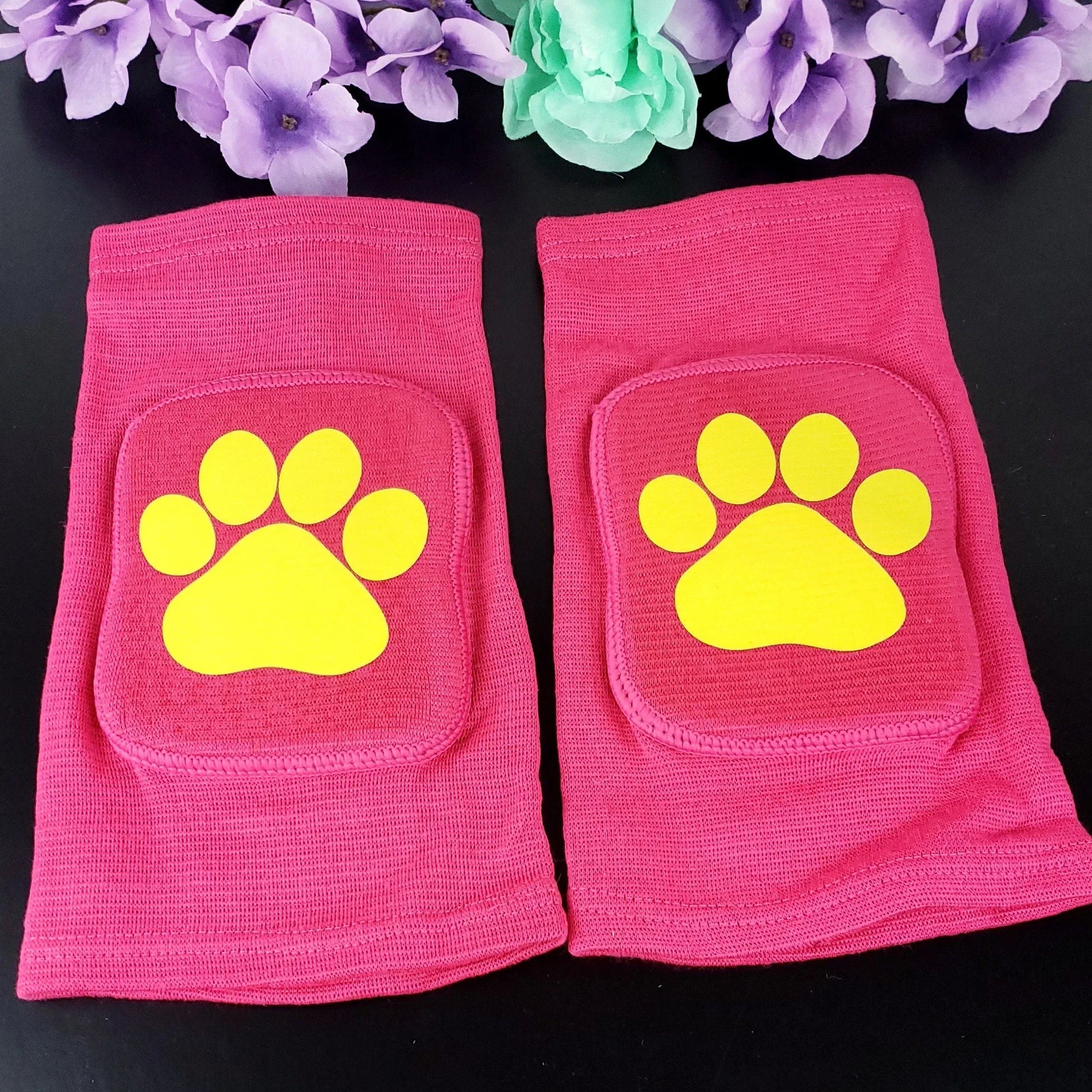 Hot Pink Paw Knee Pads - Puppy's Aesthetics