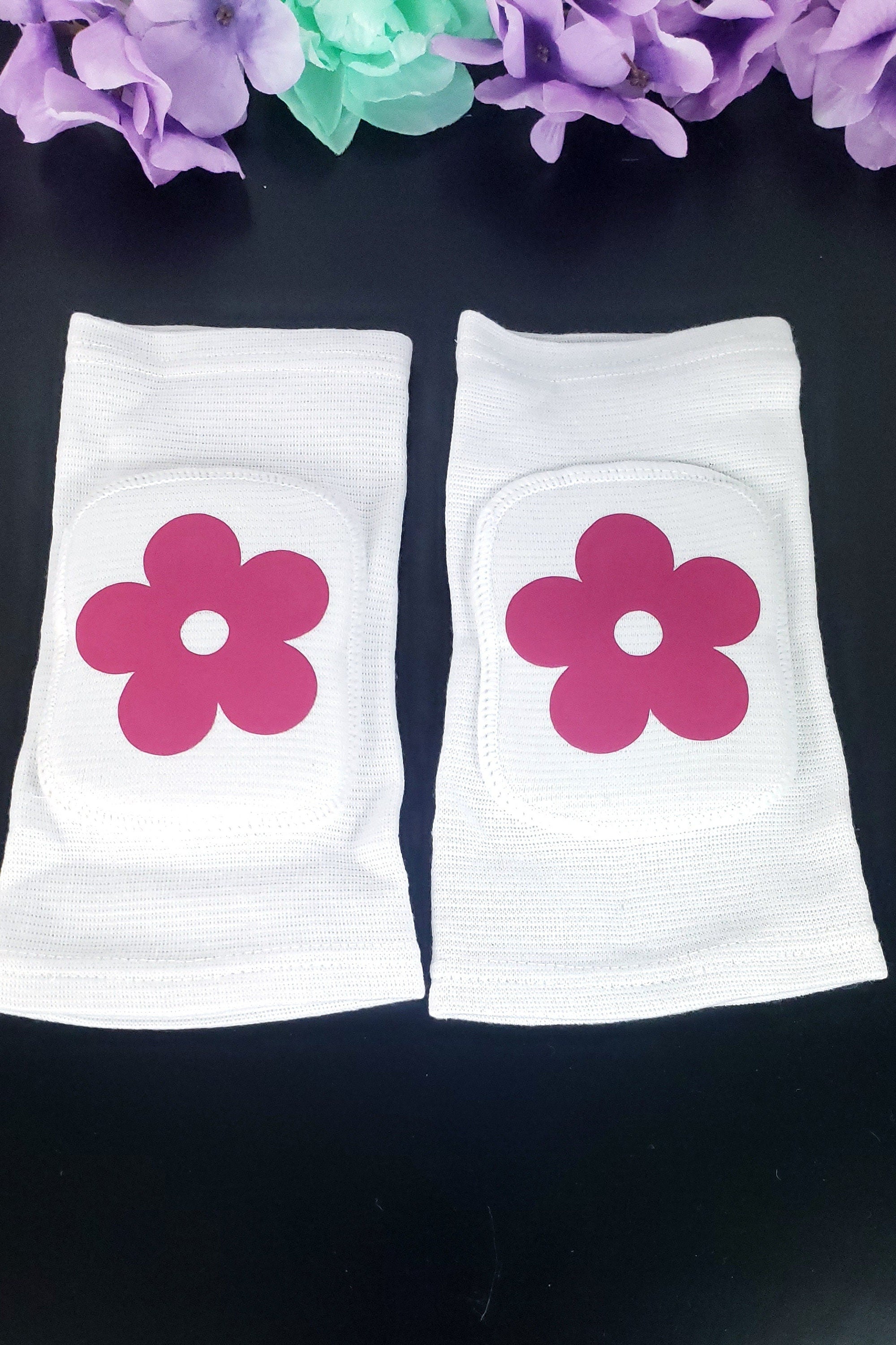 White Flower Knee Pads