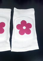 White Flower Knee Pads