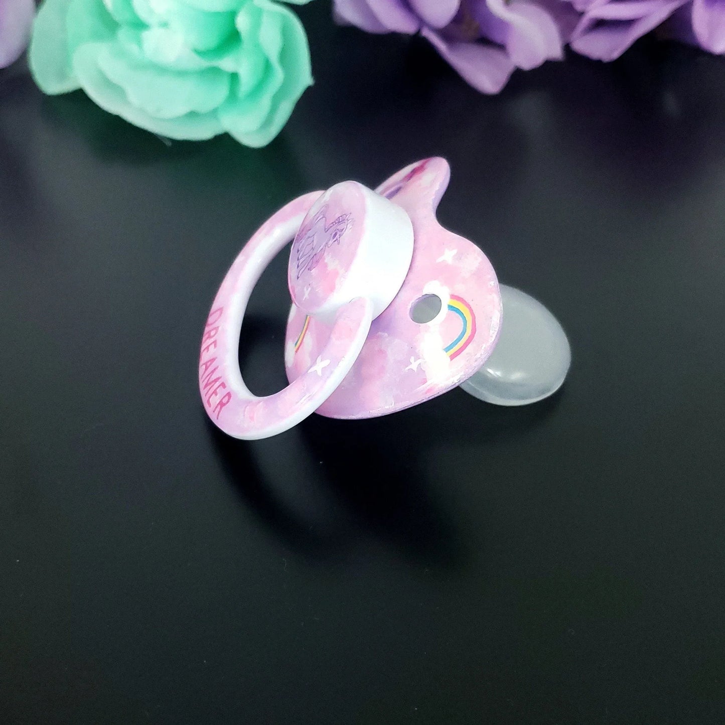 Hand Painted Adult Pacifier - Dreamer - Puppy's Aesthetics