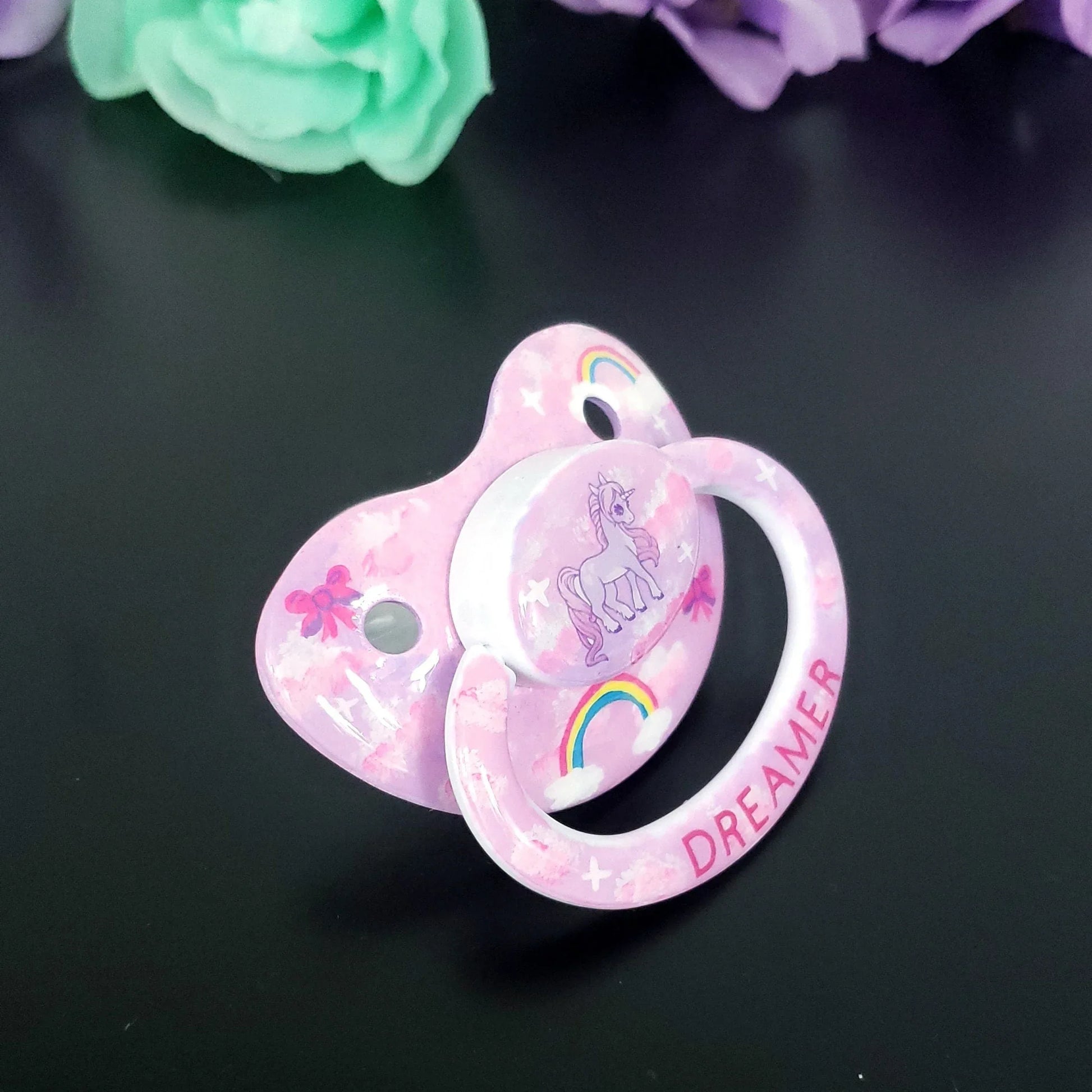 Hand Painted Adult Pacifier - Dreamer - Puppy's Aesthetics