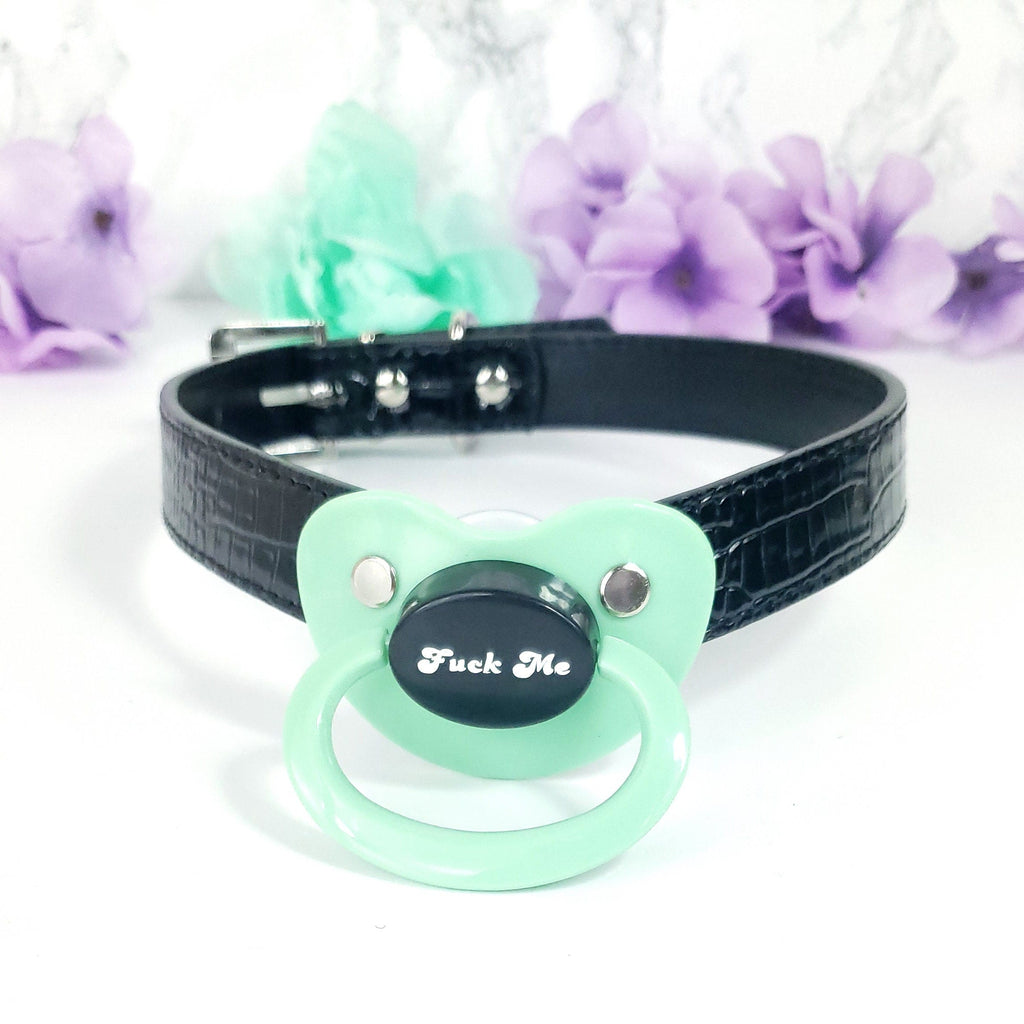 Fuck Me Green Adult Pacifier Gag