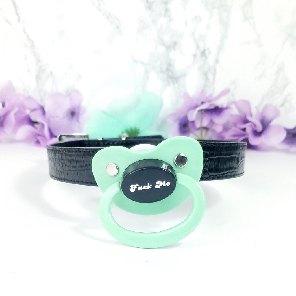 Fuck Me Green Adult Pacifier Gag