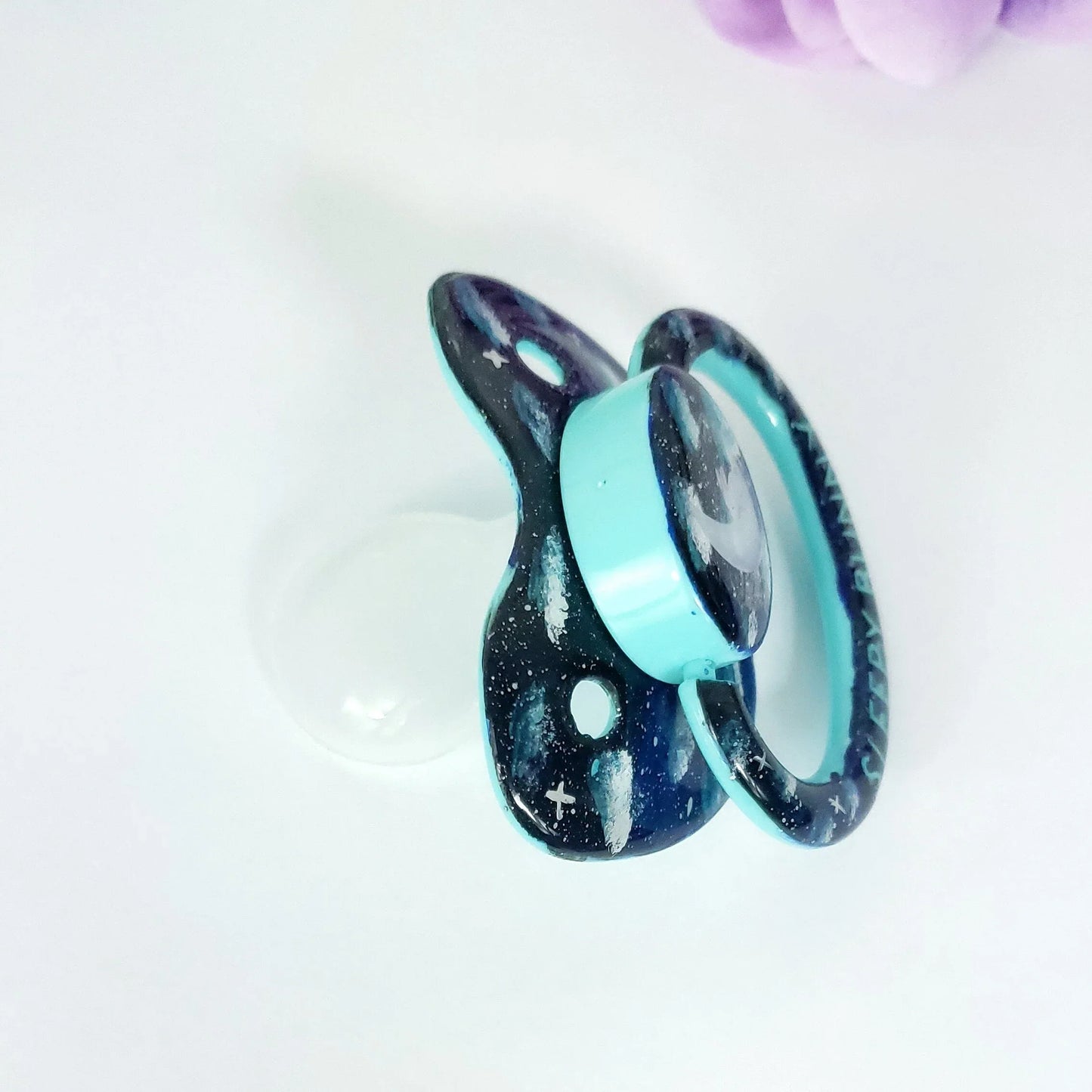 Hand Painted Adult Pacifier - Sleepy Bunny - Puppy's Aesthetics