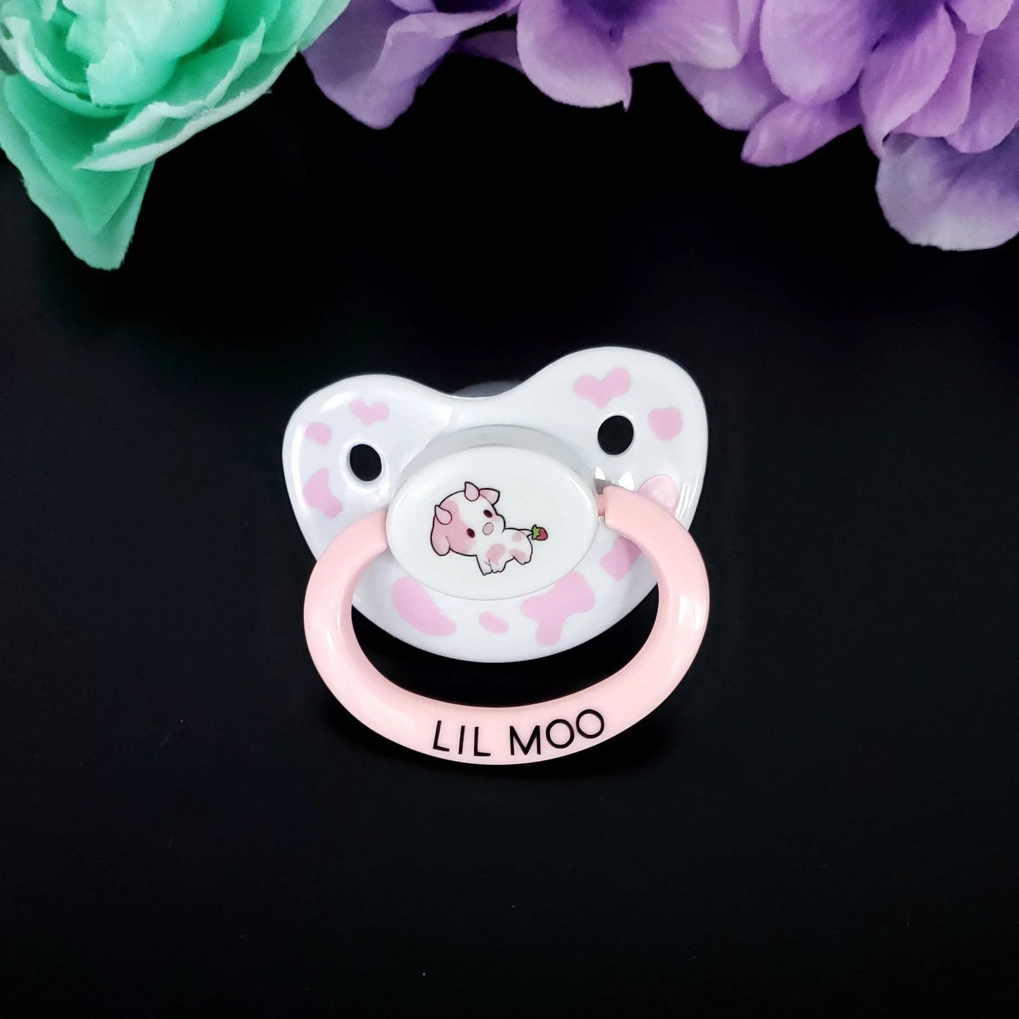 Adult Pacifier - Sweet Pink Cow - Puppy's Aesthetics