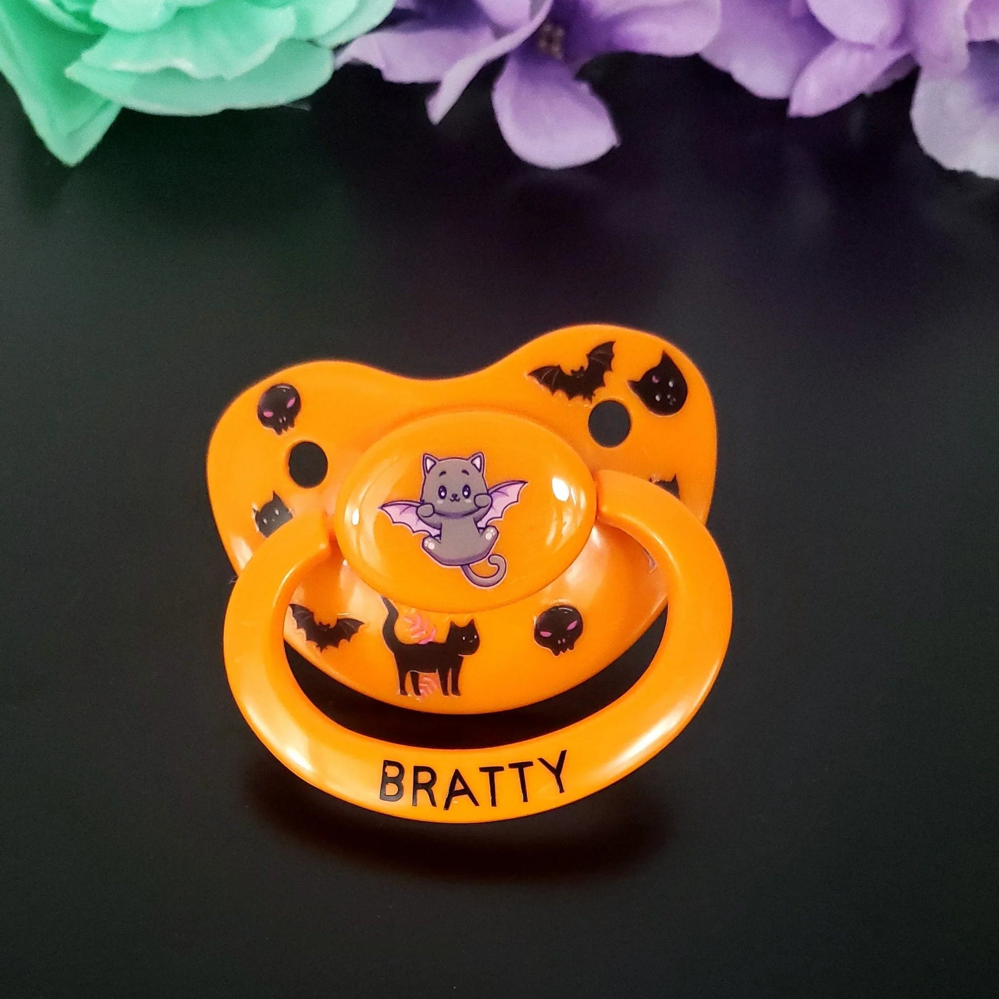 Halloween Adult Pacifier - Bratty Bat Cat - Puppy's Aesthetics