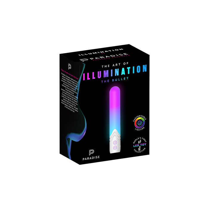 Illumination Bullet by Paradise: App-Controlled RGB Waterproof Vibrator