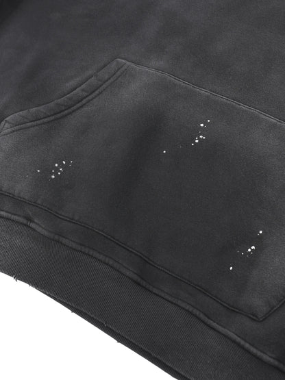 Goth Queen Frayed Fleece Hoodie - Puppy's Aesthetics